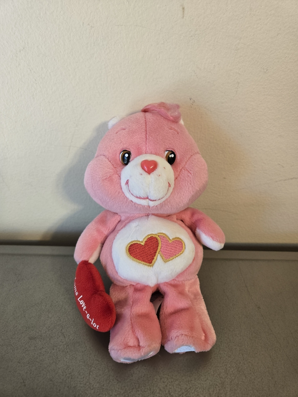 Vintage Care Bears Love-a-Lot Bear Plush 8" Bean Bag Toy